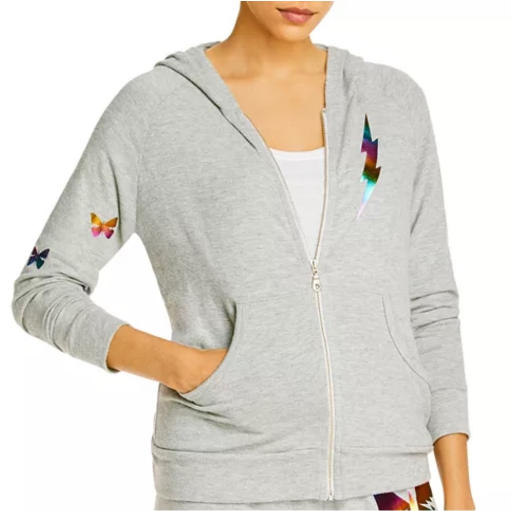 Lauren Moshi x Aqua Butterfly Foil Print Hoodie size XS